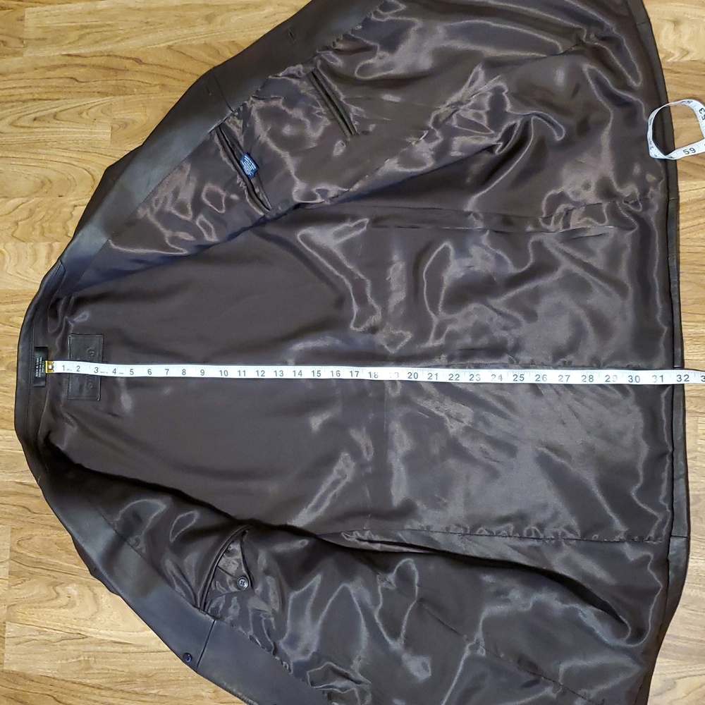 Stafford Dark Brown Genuine Leather Blazer Jacket NWOT Mens Size L - Picture 13 of 16